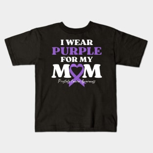 I Wear Purple for my Mom Cancer Awareness Kids T-Shirt